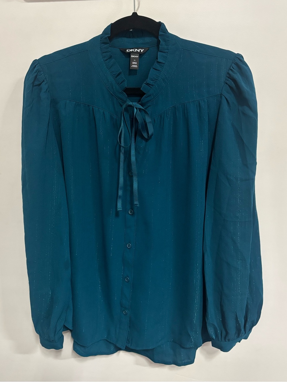 DKNY Crepe Prairie Style Shimmery Blouse